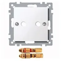 Merten Zentralplatte mit High-End Lautsprecher-Steckverbinder, aktivweiß glänzend System M