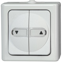 Kopp 561502005 1 Stück Feuchtraum-Schalterprogramm Komplett Jalousie-Schalter BlueElectric Arktis-W