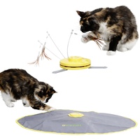 Kerbl Pet Katzenspielzeug 2in1 Catch the TailFeather, Federwedel, gelb,