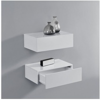 [en.casa] - Wandregal Oslo 2er Set 46x30x15cm Weiß Hochglanz