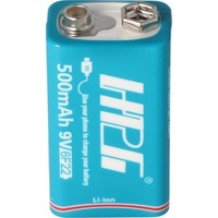 AccuCell 9V Li-ion Akku mit USB-Ladebuchse zum nachladen, mit