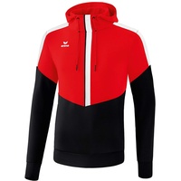 Erima Kinder Squad Kapuzensweat rot/schwarz/weiß, 152