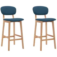 VidaXL Barhocker 2 Stk. Blau Stoff