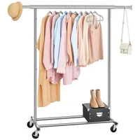 Songmics Rollgarderobe HSR13S silber Metall 92,0 - 132,0 x