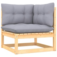 VidaXL Garten-Ecksofa mit Grauen Kissen Massivholz Kiefer