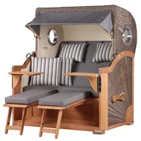 Mr. Deko Strandkorb-Set bene living Königssee Teak Bullauge PE