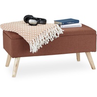 Relaxdays Relaxdays, Polsterbank Gepolsterte Sitzbank mit Stauraum, braun braun