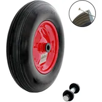 Baumarktplus Schubkarrenrad Ersatzrad Vollgummi 4.80/4.00-8 mit Achse Stahlfelge