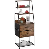 Relaxdays Vintage Regal im Industrial Design, Dunkelbraun,Schwarz