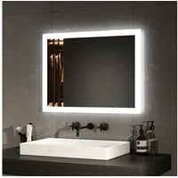 EMKE Emke, Spiegel, Badezimmerspiegel mit Beleuchtung 45*60cm,Beschlagfrei, 3000K/6500K,Tast Schalter