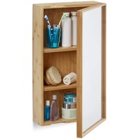 Relaxdays Spiegelschrank 35 cm Bambus