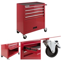 Arebos Werkstattwagen 4 Fächer + 1 Kabinett Rot