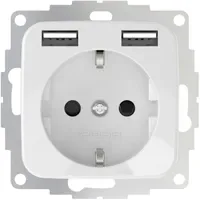 2USB USB-Steckdose Unterputz Reinweiß 2 St.