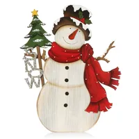 COM-FOUR Dekorativer Aufsteller für Weihnachten - XL Schneemann aus