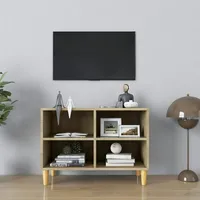 VidaXL TV-Schrank mit Massivholz-Beinen Sonoma-Eiche 69,5x30x50 cm