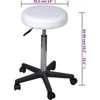 VidaXL Bürohocker 2 Stk. Weiß 35,5x84 cm Kunstleder