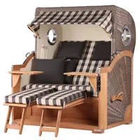 Mr. Deko Strandkorb-Set bene living Königssee Teak Bullauge PE