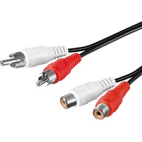 Goobay Audiokabel 2x Cinch-Stecker / 2x Cinch-Kupplungen 1,5m (50025)