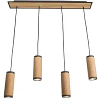 Elobra Bolivia 4-flg. 75 cm dimmbar Holz schwarz