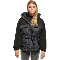 URBAN CLASSICS Sherpa Mix Puffer Jacket in schwarz -