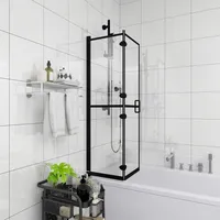 VidaXL Faltbare Duschkabine ESG Schwarz 100x140 cm
