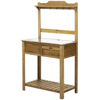 Outsunny Pflanztisch Tannenholz Metall Naturholz 80L x 42B x