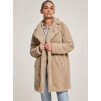 URBAN CLASSICS Ladies Oversized Sherpa Coat Mantel, Beige -