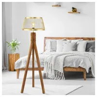 Just light. Stehleuchte Frederik aus Holz, Dreibein