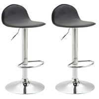 CLP 2er Set Barhocker Lana V2 Kunstleder schwarz/chrom