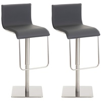 CLP 2er Set Barhocker Limon Kunstleder grau/edelstahl