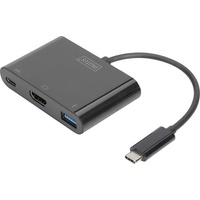 Digitus USB Typ-C auf HDMI Multiport Adapter 3-Port schwarz