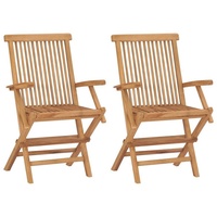 VidaXL Gartenstühle 2 Stk. Klappbar Massivholz Teak