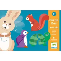 Djeco Puzzle Duo Artikel Tiere (38175), bunt