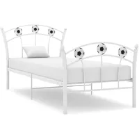 VidaXL Einzelbett mit Fußball-Design Metall 90x200 cm - Weiß