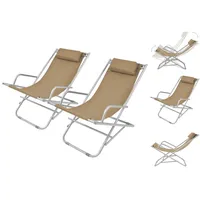 VidaXL Liegestühle 2 Stk. Stahl Taupe