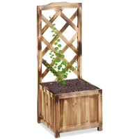 Relaxdays Rankkasten mit Rankgitter 90 x 36 cm Beige