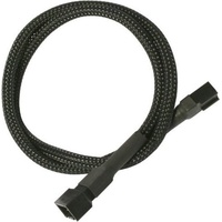 Nanoxia 3-Pin Verlängerung, 30 cm, Schwarzer Sleeve