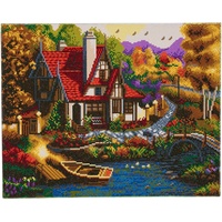 Crystal Art Riverside Cottage 40x50cm Crystal Art Kit Diamond