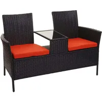 Mendler HWC-E24 132 x 55 x 84 cm schwarz/terracotta