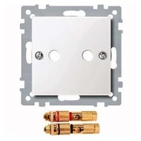 Merten Zentralplatte mit High-End Lautsprecher-Steckverbinder, polarweiß glänzend System M