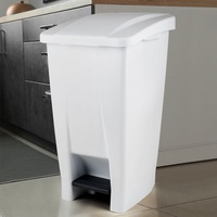 ETC Shop Abfalleimer Rollen, Fußpedal, Tragegriff, H 70cm HACCP