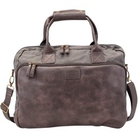 Pride and Soul Laptoptasche Mystify 42x32x6cm Canvas-Lederimitat-Mix grau/braun