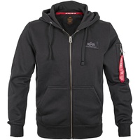 Alpha Industries Back Print Zip Kapuzenpullover Black M