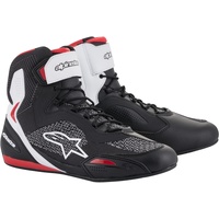 Alpinestars Faster 3 Rideknit Motorradschuhe, schwarz-weiss-rot, Größe 42 1/2