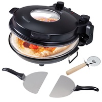 Heidenfeld elektrischer Pizzaofen Napoli, 1200 Watt, 400°, Sichtfenster, Pizzastein
