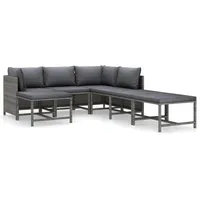 VidaXL Garten-Lounge-Set 7-tlg. grau