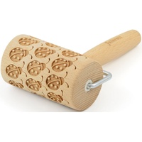 Folkroll Teigroller 3D-Motiv-Teigrolle Buchenholz, Marienkäfer