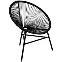 VidaXL Garten-Mondstuhl Poly Rattan Schwarz