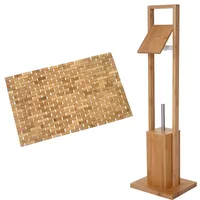 Mendler Badezimmerset HWC-B18, WC-Papierhalter Klopapierhalter Badematte Badvorleger Badmöbel Badset,