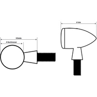 Highsider Apollo Bullet, LED 3in1 Rückleuchte/Blinker - Schwarz
